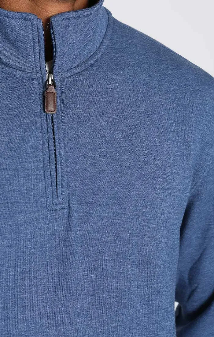 Blue Quarter Zip Soft Touch Fleece Pullover