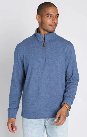 Blue Quarter Zip Soft Touch Fleece Pullover