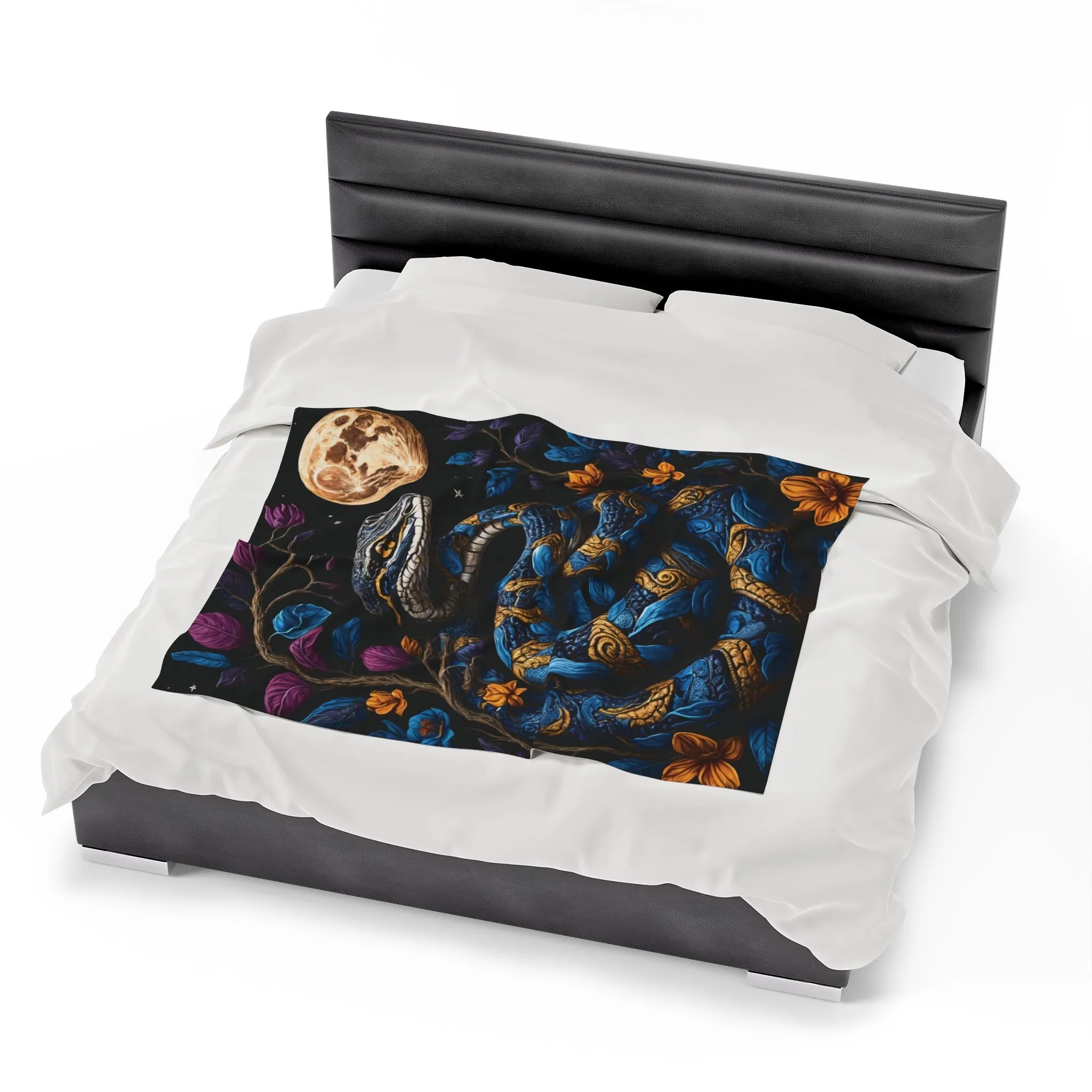 Blue Snake Velveteen Plush Blanket