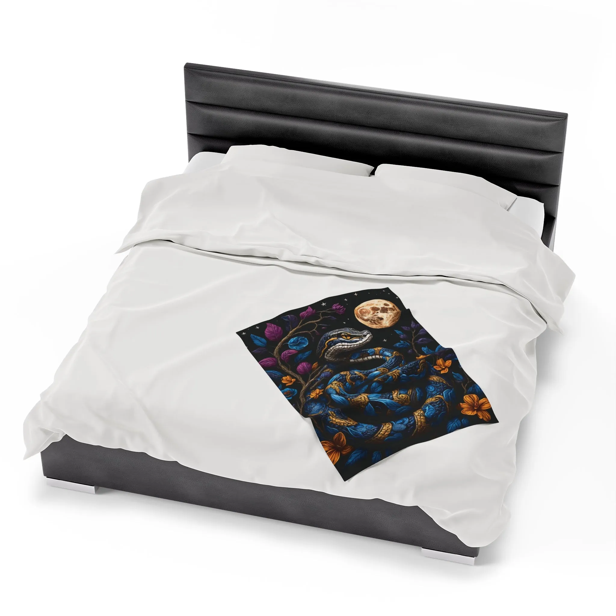 Blue Snake Velveteen Plush Blanket