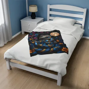 Blue Snake Velveteen Plush Blanket