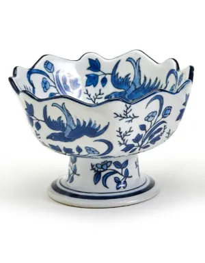 Blue/White Scalloped Edge Bowl
