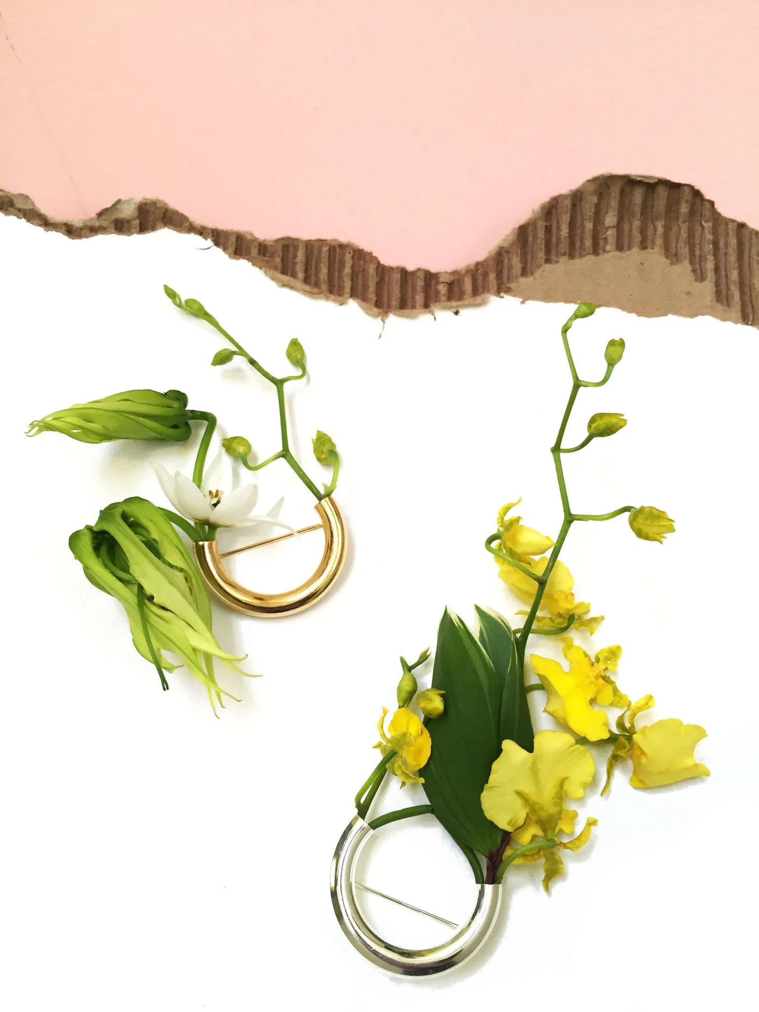 Botanical Brooch- Gold Composition 1