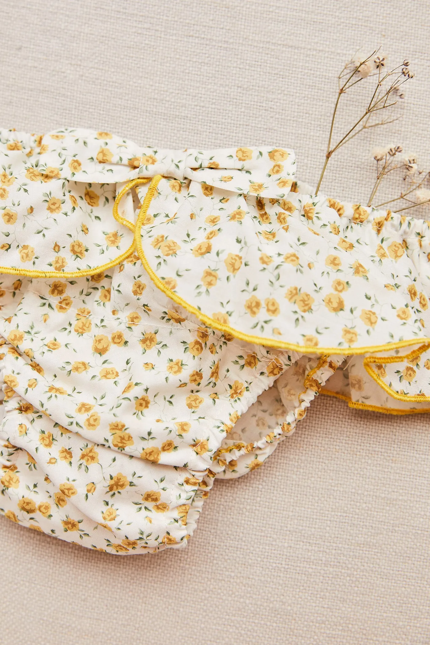 Bow in yellow flowers Liberty fabric - Swimwear Bottoms