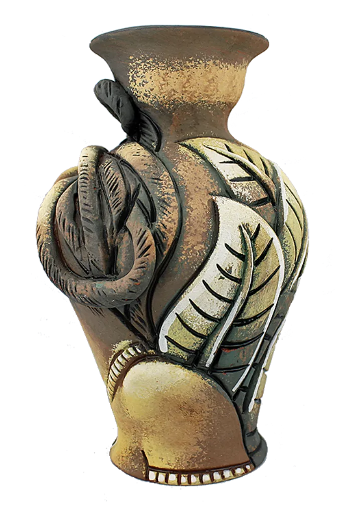 Braided Hair Vase - Original Jamaican Ceramic Art Piece for Home Decor