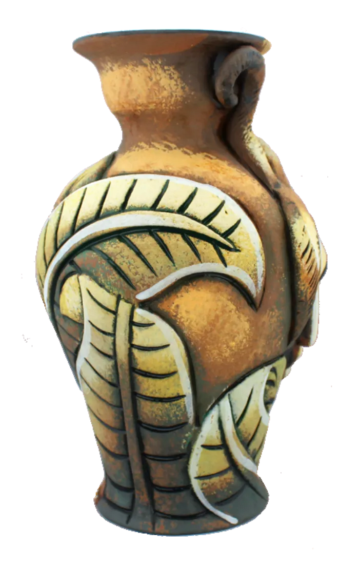 Braided Hair Vase - Original Jamaican Ceramic Art Piece for Home Decor