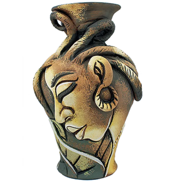 Braided Hair Vase - Original Jamaican Ceramic Art Piece for Home Decor