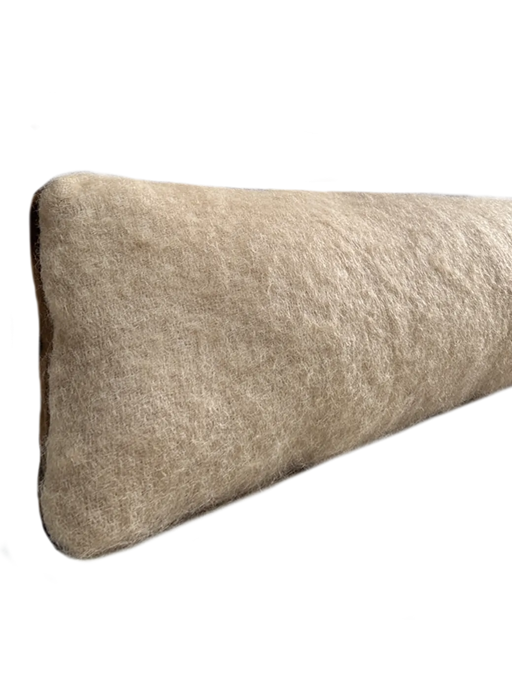 Brushed wool lumbar in caramel