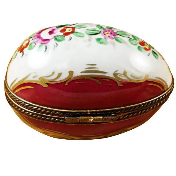 Burgundy Egg with Flowers
