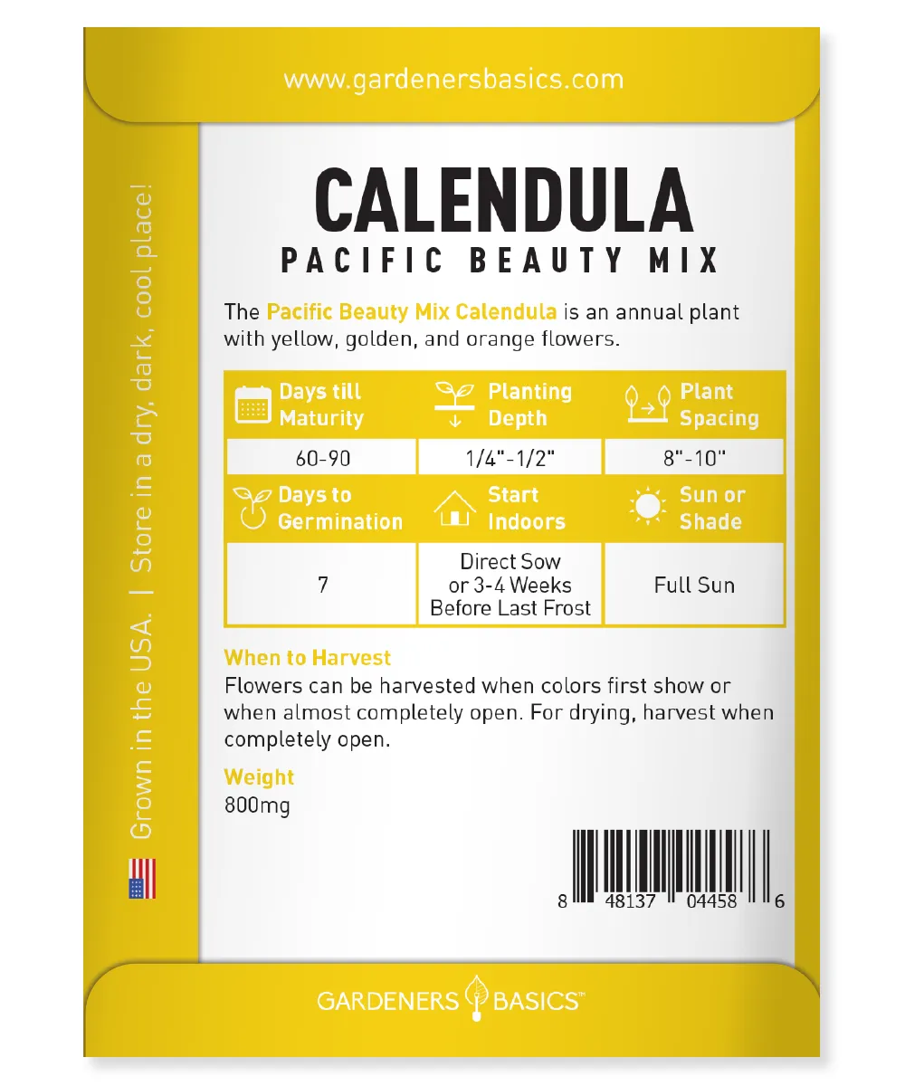Calendula Pacific Beauty Mix Seeds