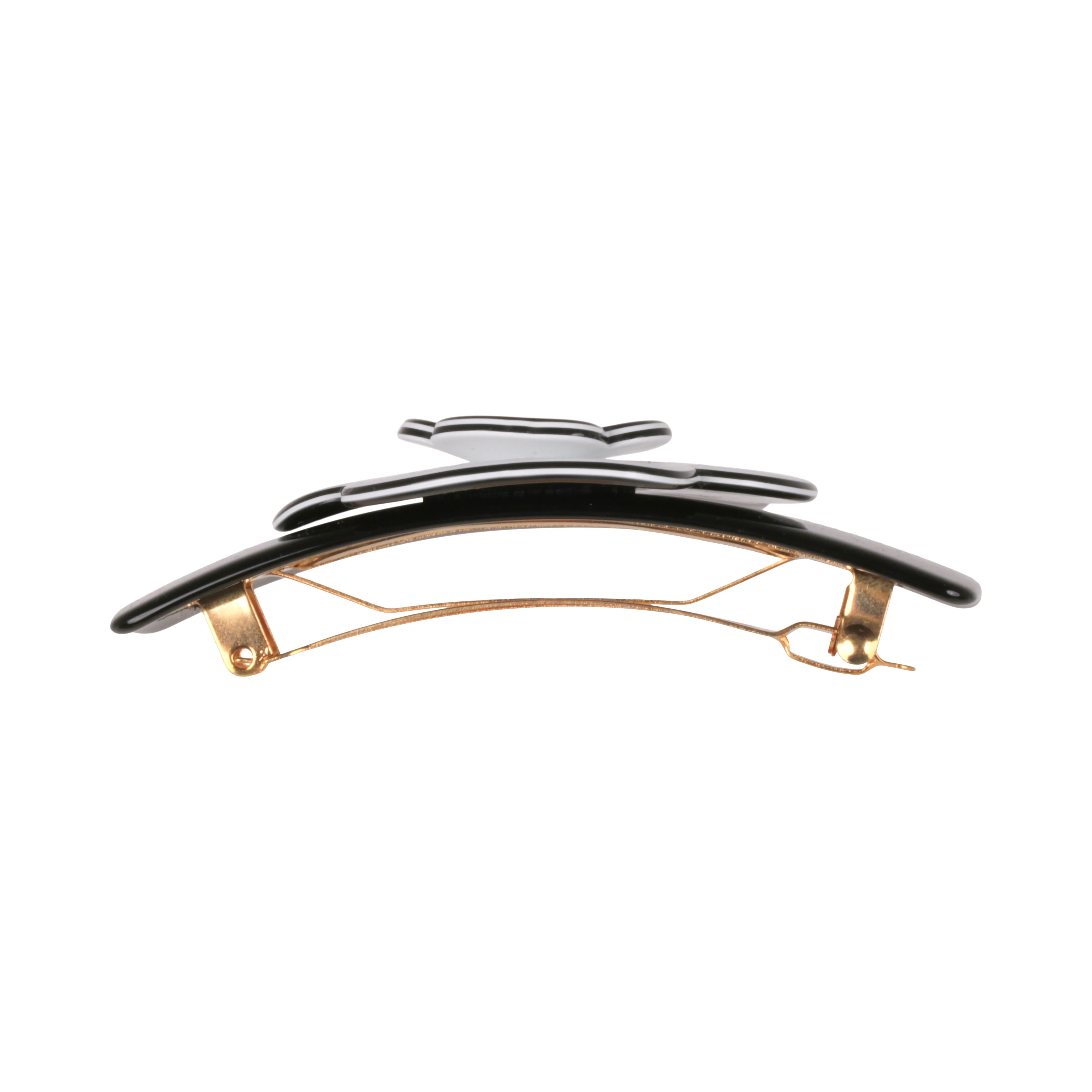 Camellia Medium White Black Hair Clip