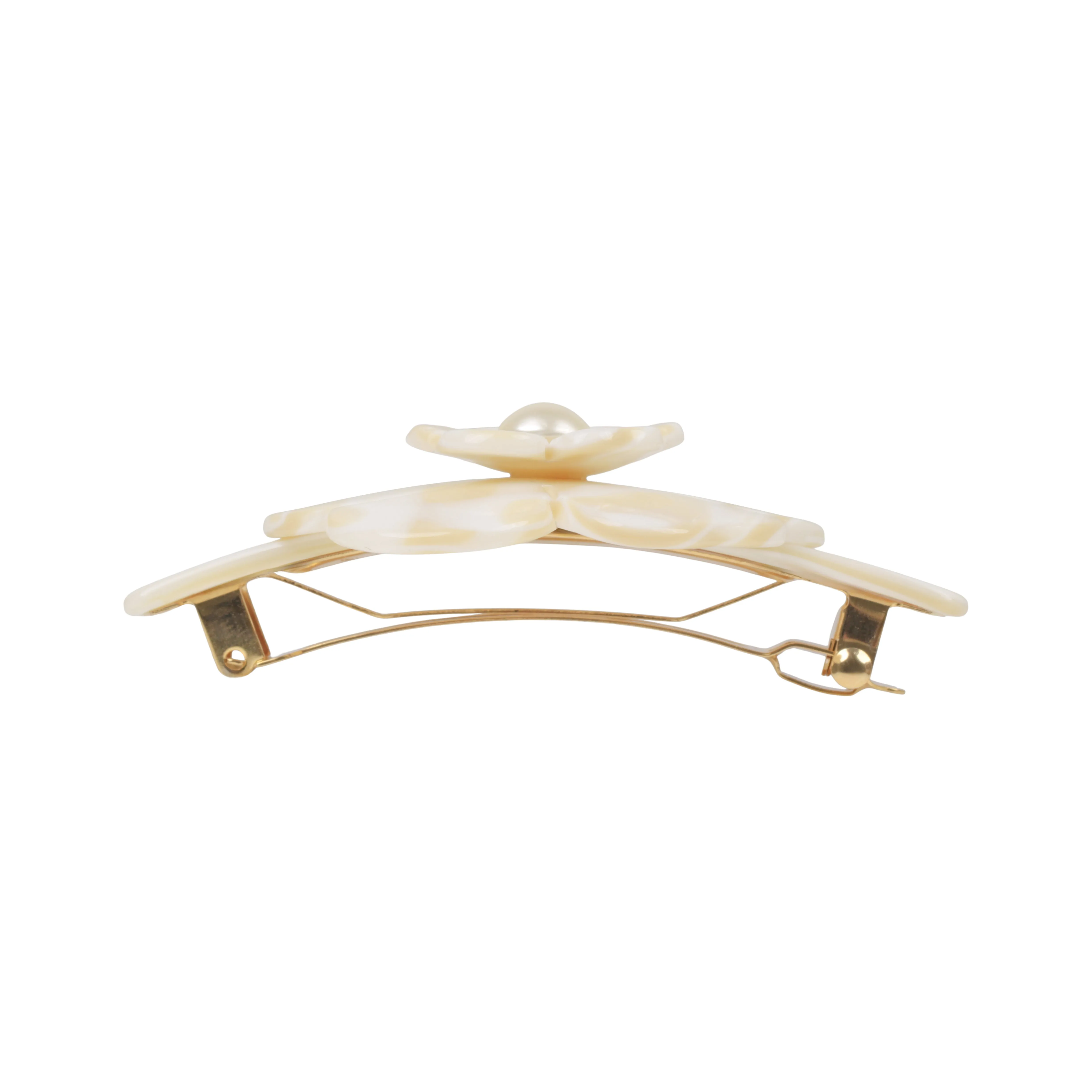 Camellia Pearl Medium White Alba Hair Clip
