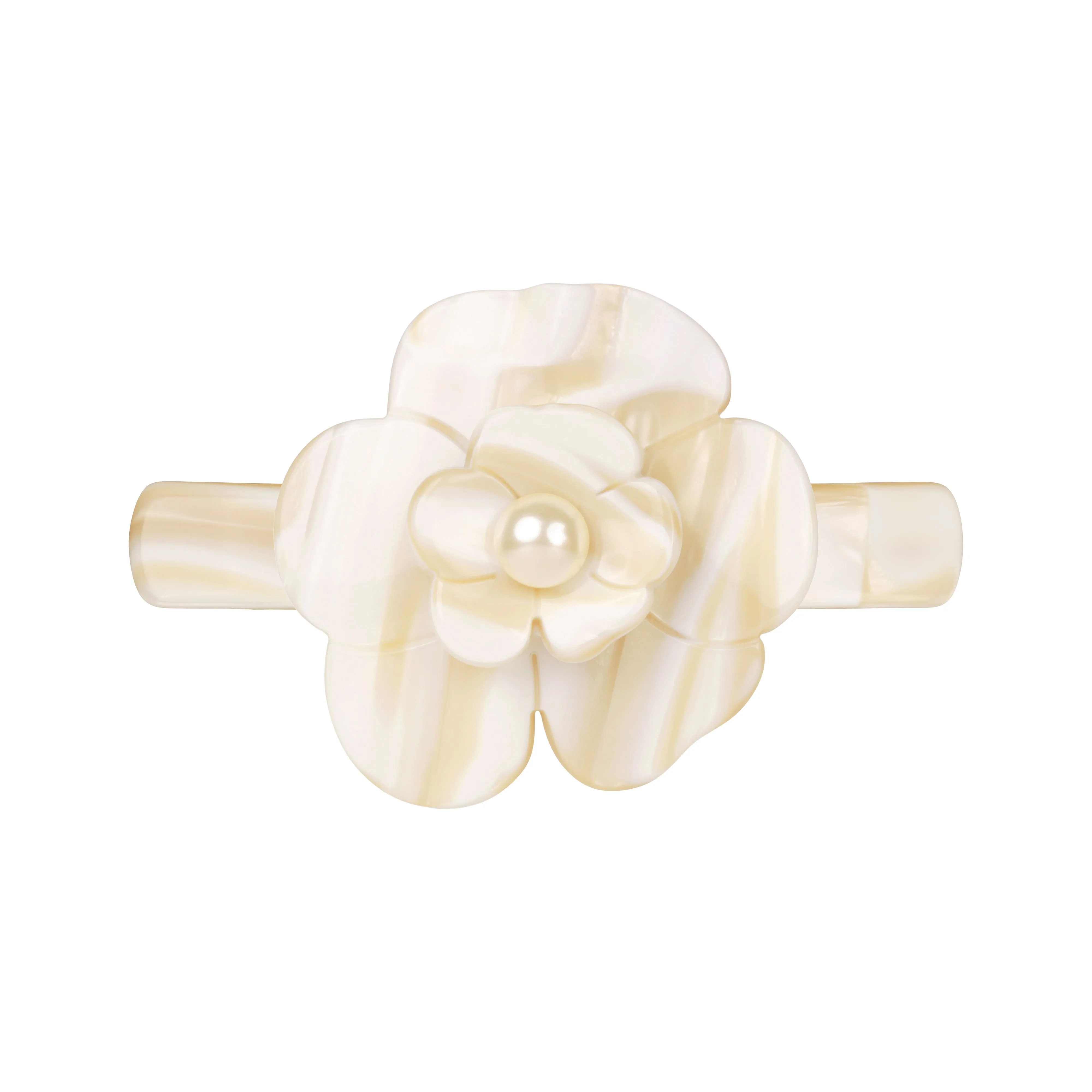 Camellia Pearl Medium White Alba Hair Clip