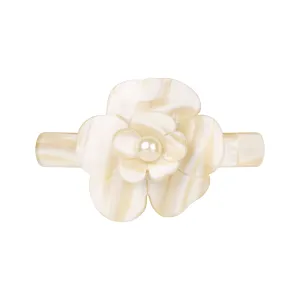 Camellia Pearl Medium White Alba Hair Clip