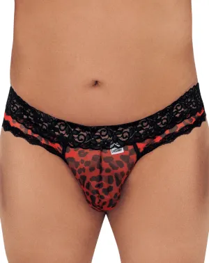 Candyman 99596x Mesh-lace Thongs Leopard Print