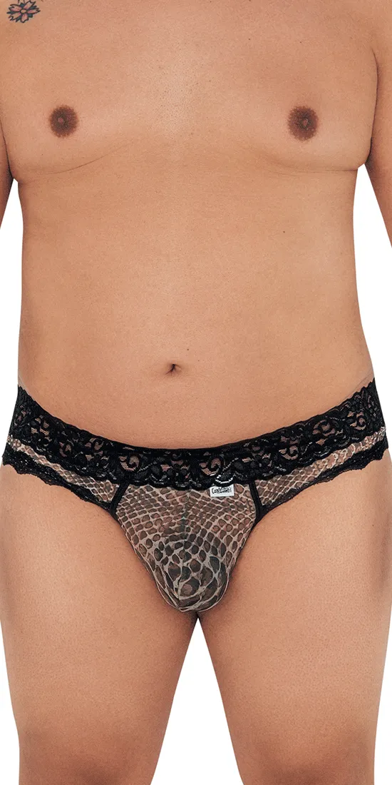 Candyman 99596x Mesh-lace Thongs Snake Print