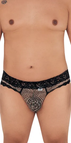 Candyman 99596x Mesh-lace Thongs Snake Print