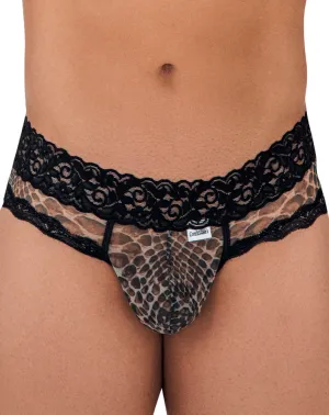 Candyman 99596x Mesh-lace Thongs Snake Print