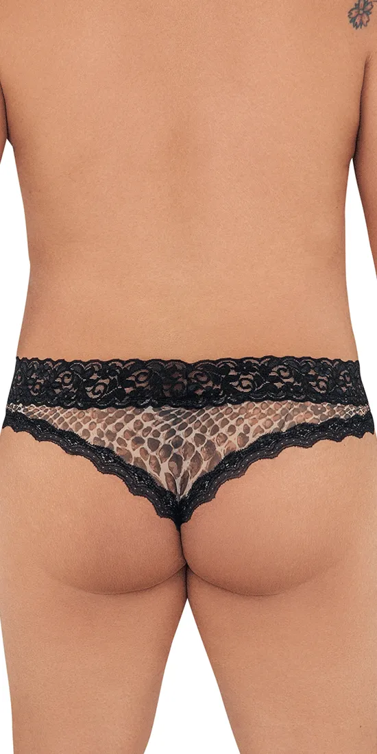 Candyman 99596x Mesh-lace Thongs Snake Print