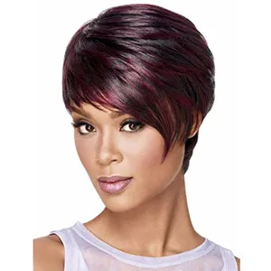 Carolina | Black Short Pixie Cut Straight Synthetic Hair Wig