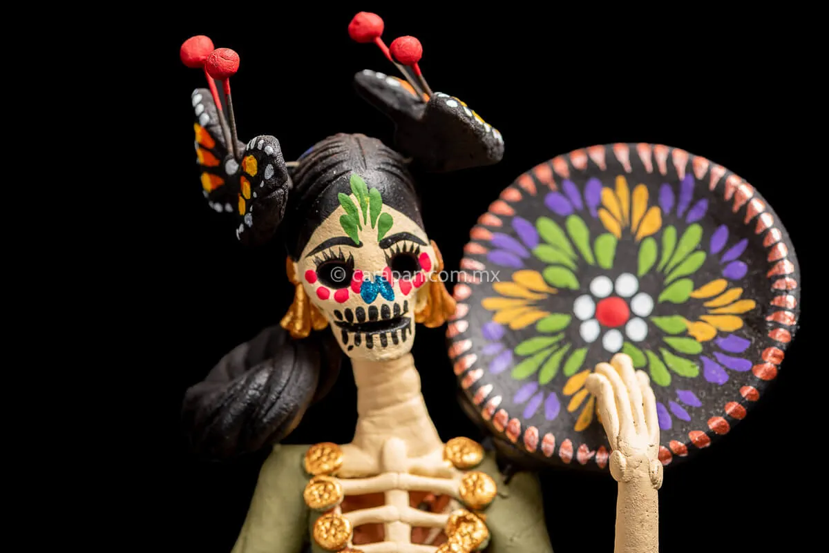 Catrina holding Dish Mexican Day of the dead Sculpture