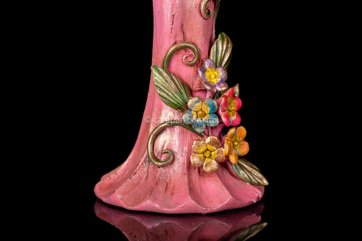Catrina With Pink Dress Mexican Day of the Dead Sculpture