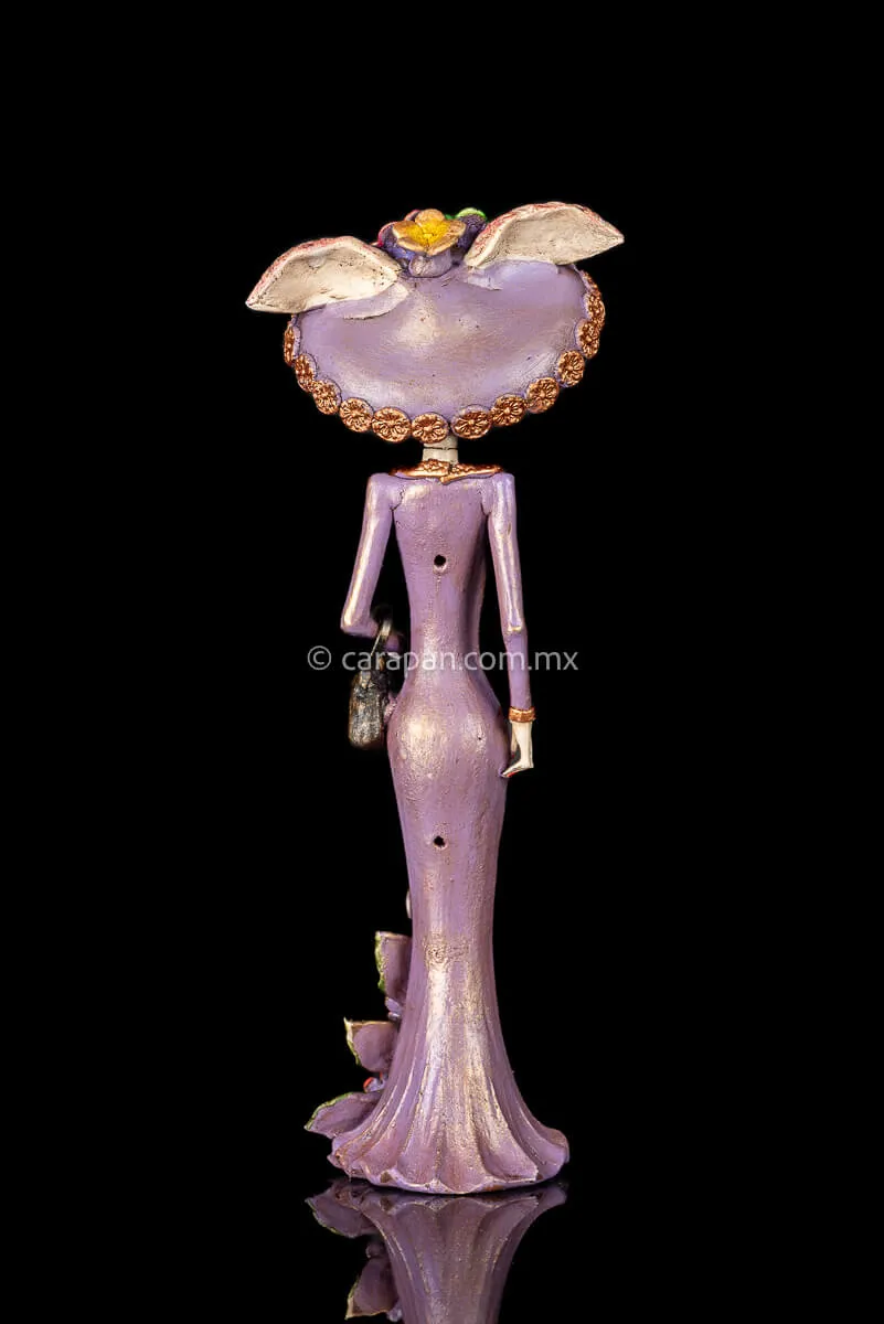 Catrina With Purple Dress Mexican Day of the Dead Sculpture