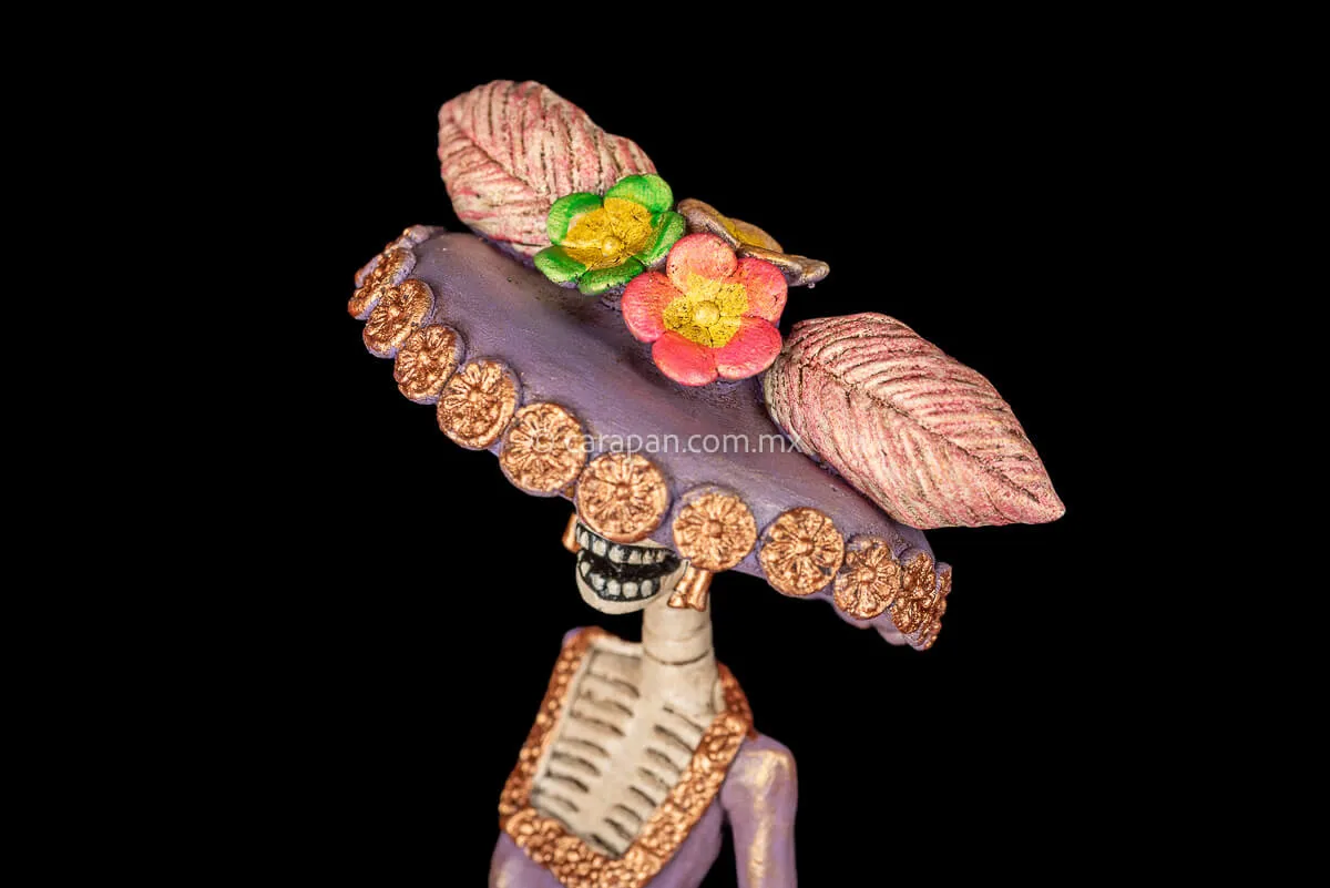 Catrina With Purple Dress Mexican Day of the Dead Sculpture