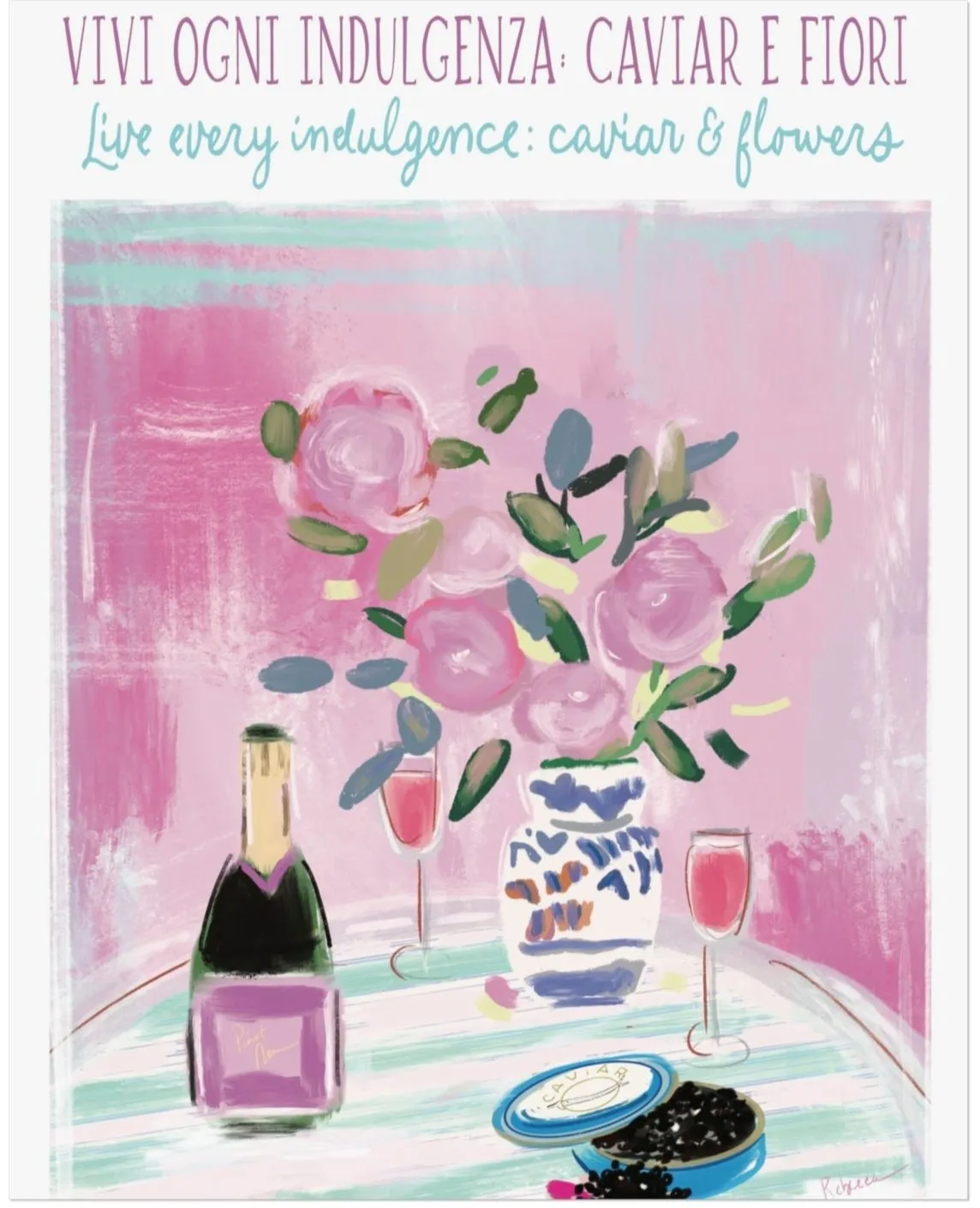 CAVIAR & FLOWERS - Art Print