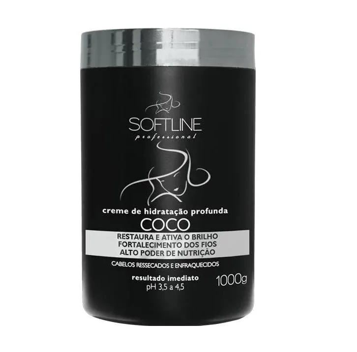 Coconut Dry Brittle Hair Mousturizing Strenghtening Shine Mask 1Kg - Soft Line