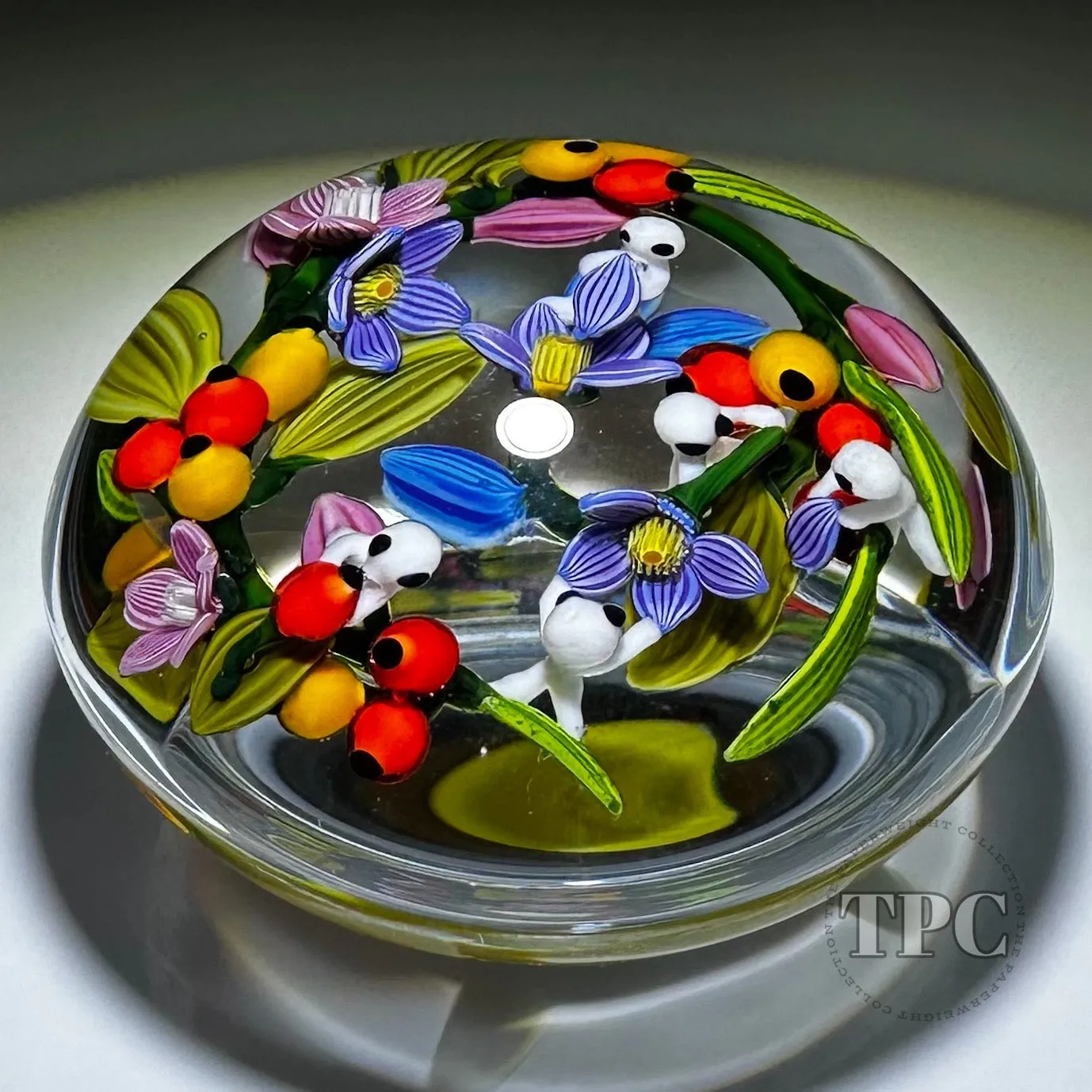 Colin Richardson 2022 Glass Art Paperweight Flamework Floral Bouquet "Nature Spirits"