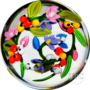Colin Richardson 2022 Glass Art Paperweight Flamework Floral Bouquet "Nature Spirits"