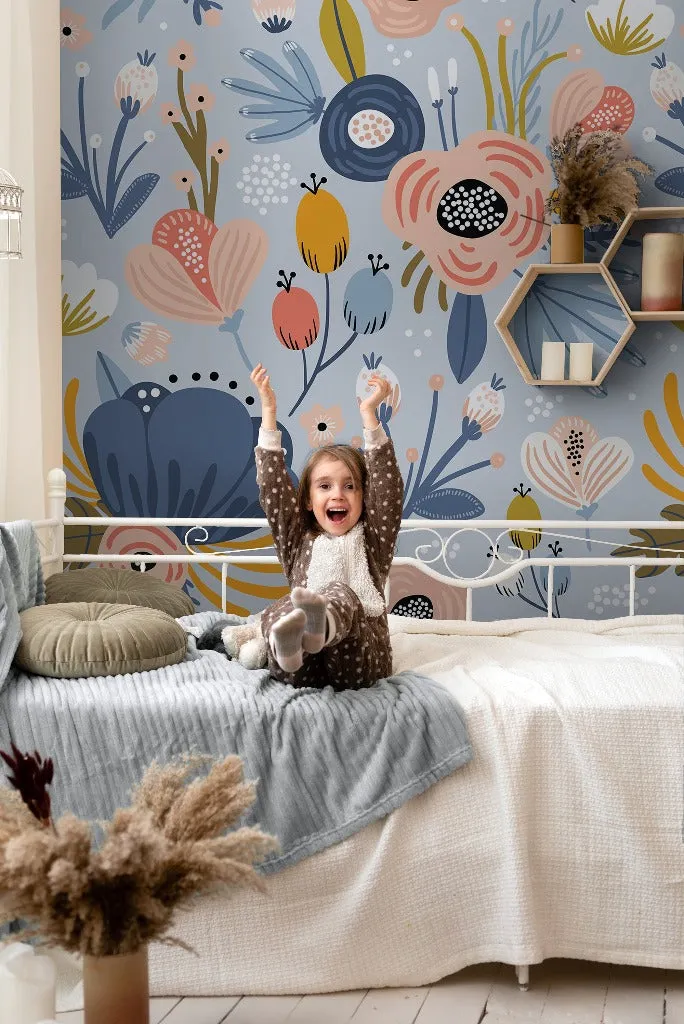 Colouring Book Garden Wallpaper Mural