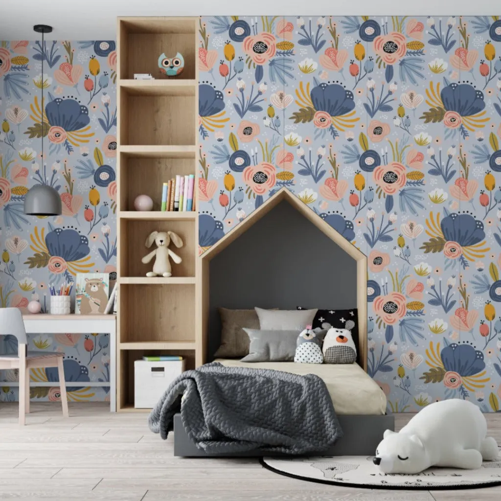 Colouring Book Garden Wallpaper Mural