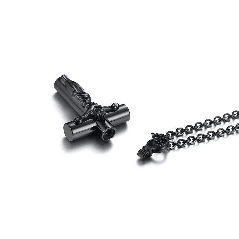 Crucifix Cremation Necklace