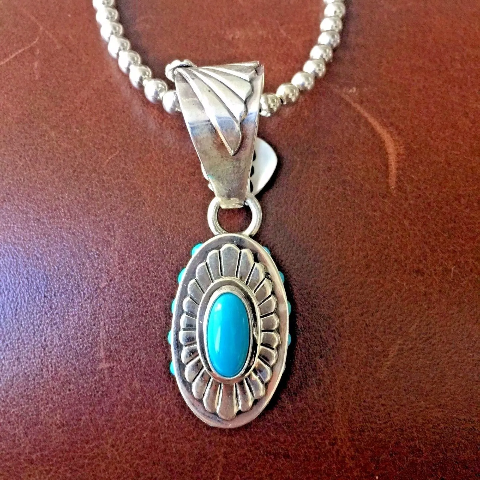 Danny Clark Signed Unique Sleeping Beauty Turquoise Cluster Necklace and Pendant
