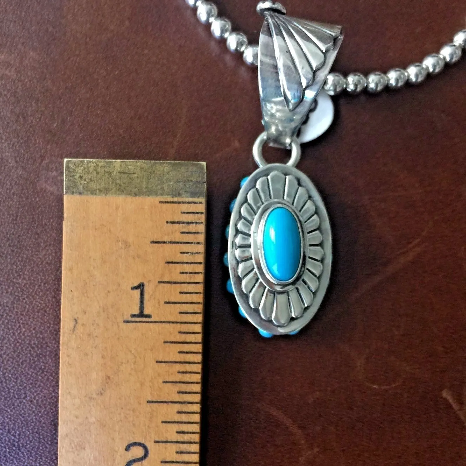 Danny Clark Signed Unique Sleeping Beauty Turquoise Cluster Necklace and Pendant