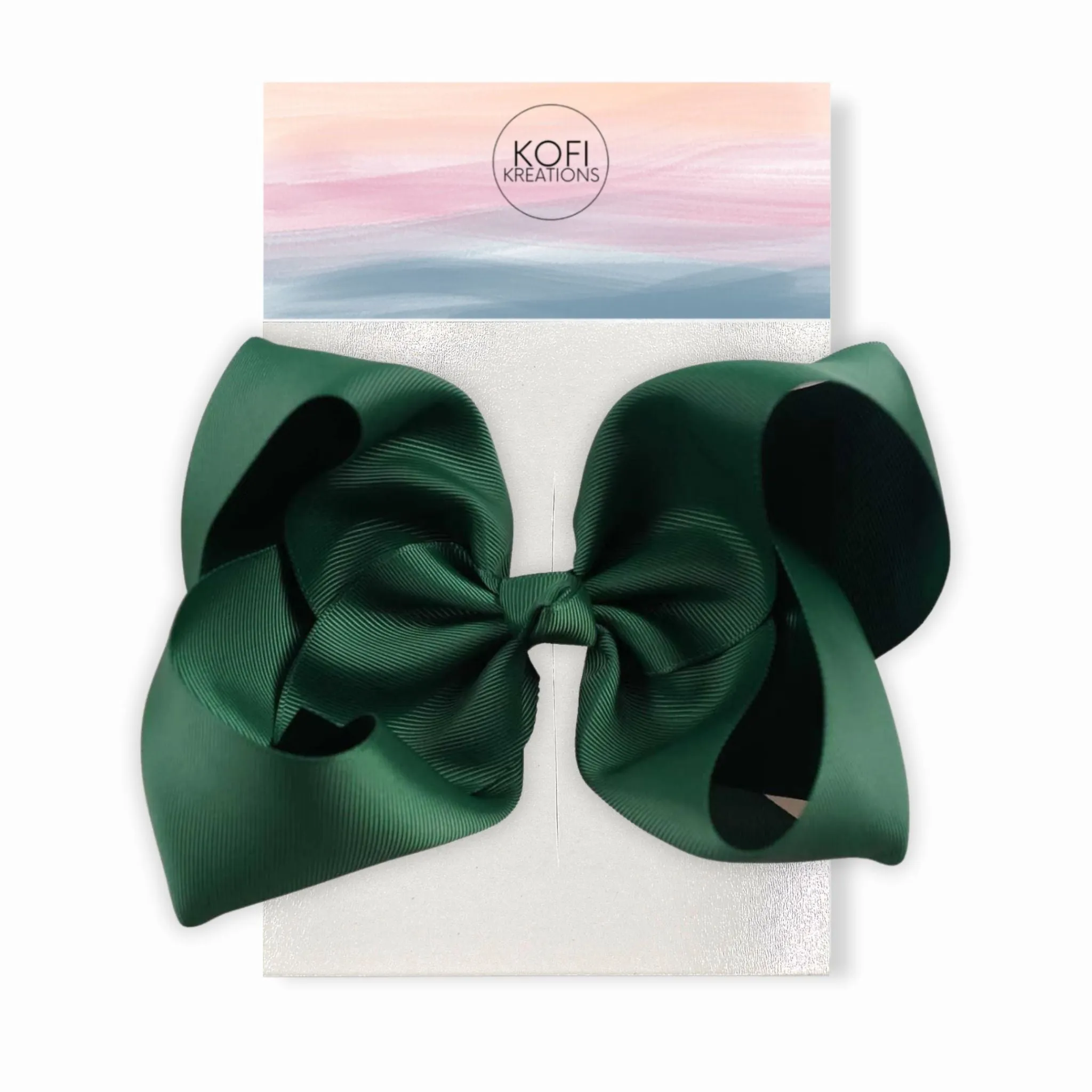 Dark Green Grosgrain | Ribbon Hair Bow