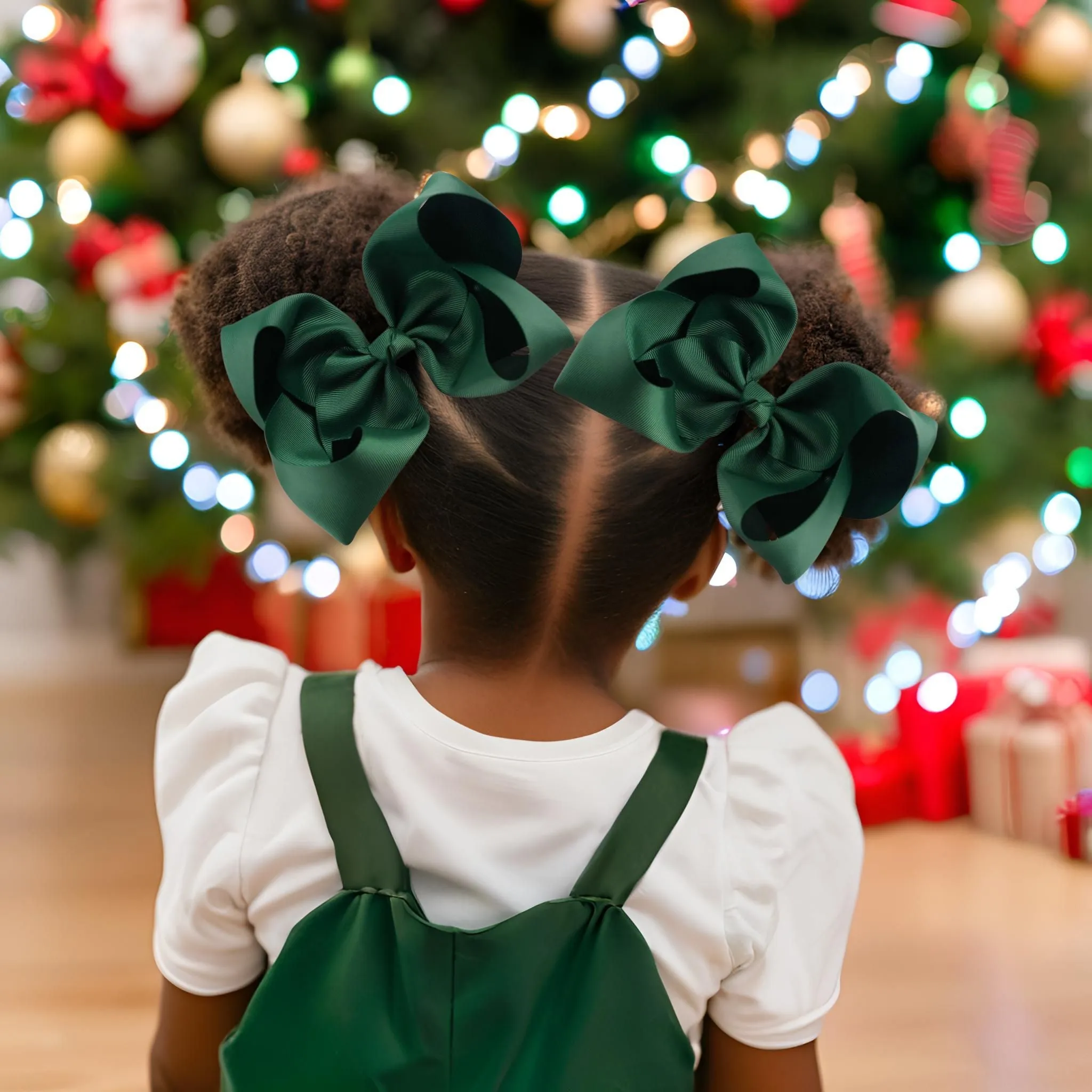 Dark Green Grosgrain | Ribbon Hair Bow