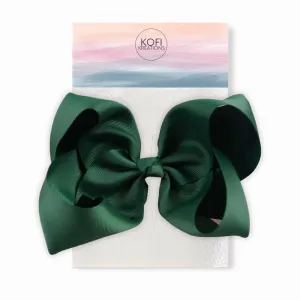 Dark Green Grosgrain | Ribbon Hair Bow