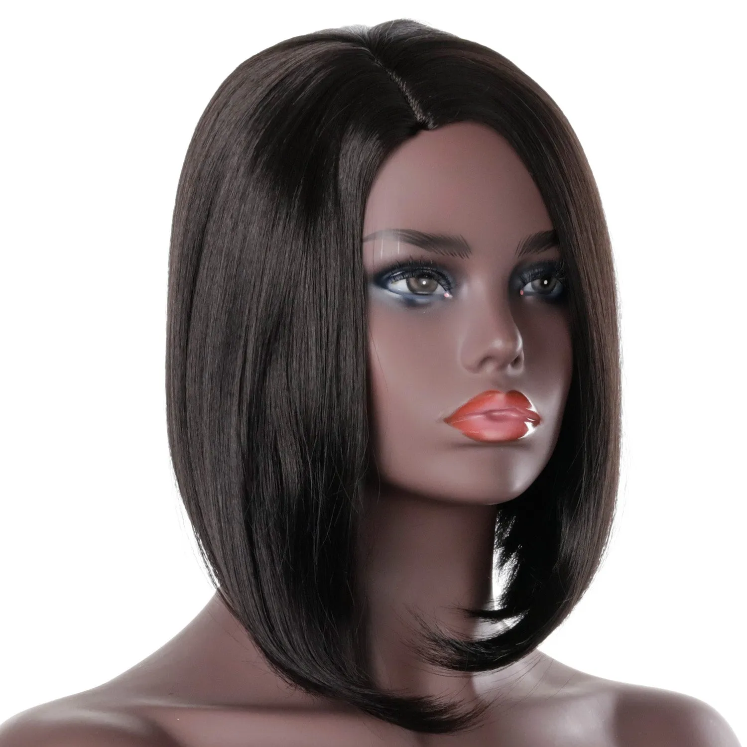Debra | Black Medium Straight Synthetic Hair Wig