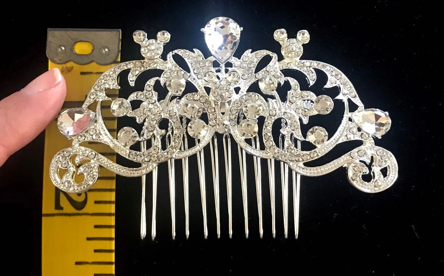 Disney Cinderella Inspired Carriage Wedding Comb, Cinderella Jewelry, Mickey Mouse Hair Comb Disney Fairytale Wedding Jewelry