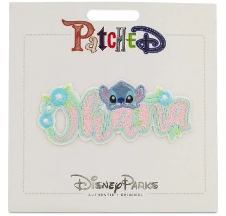 Disney Patched Stitch Ohana Flowers Embroidered Patch