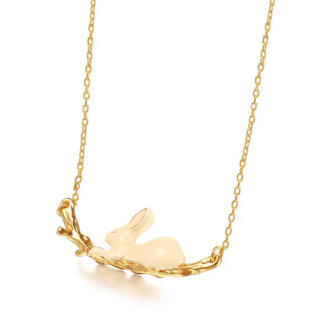 Enamel Bunny Rabbit Chain Necklace