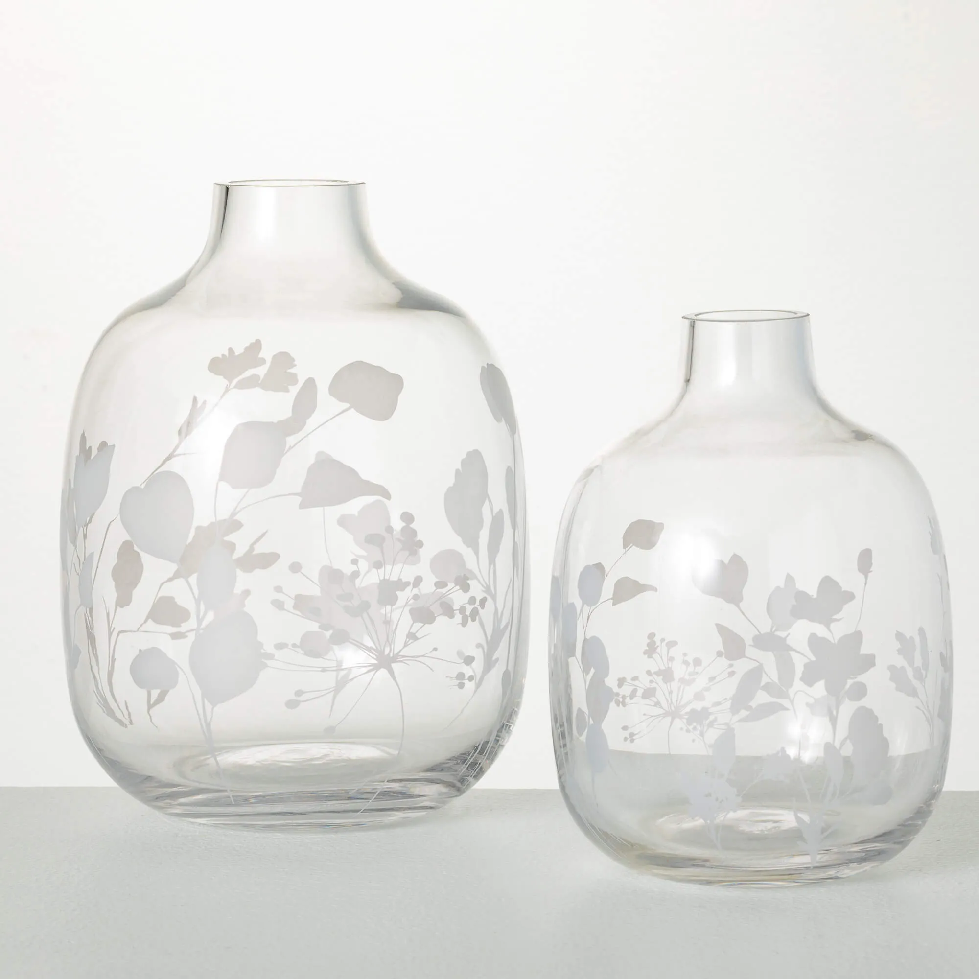 Etched Clear Vase