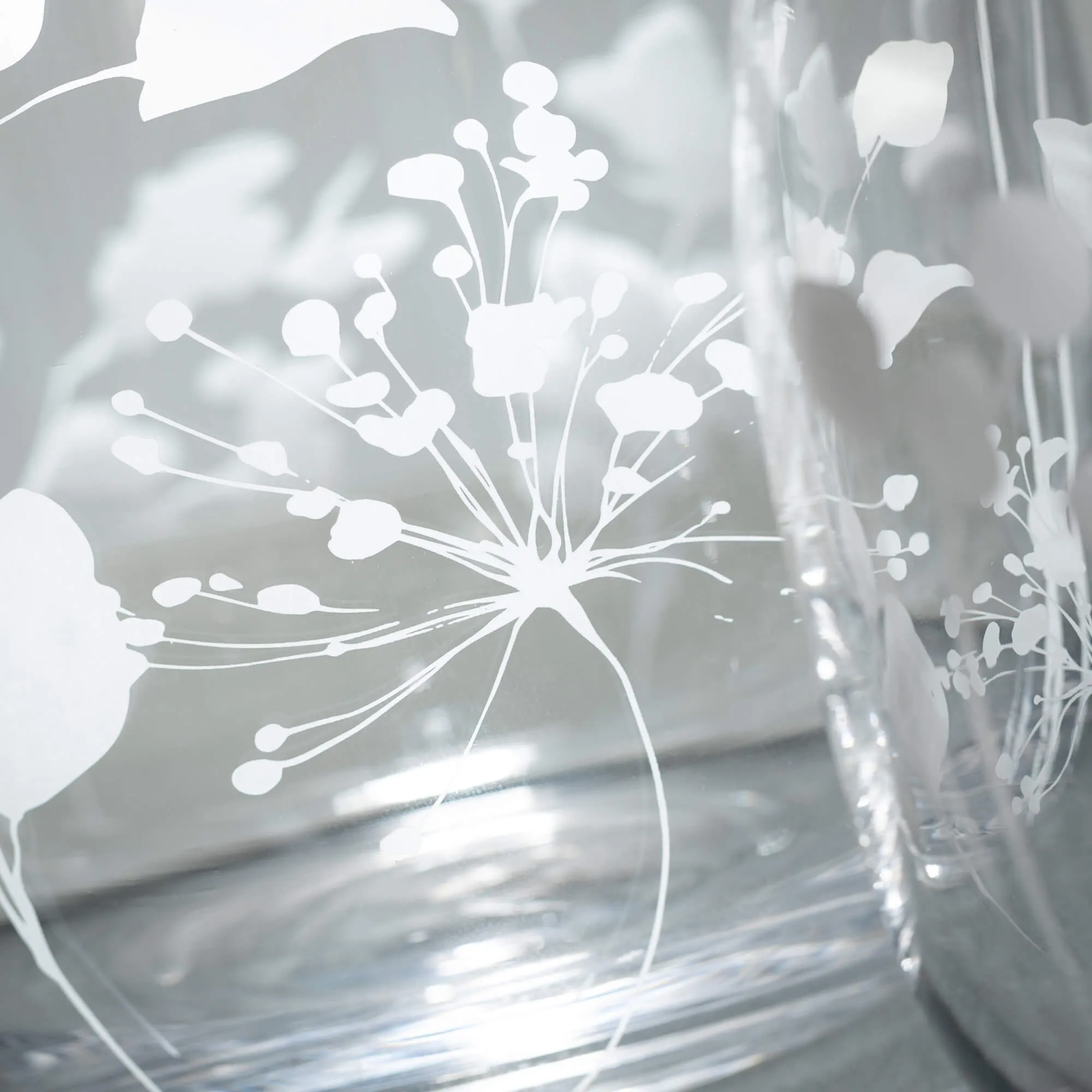 Etched Clear Vase