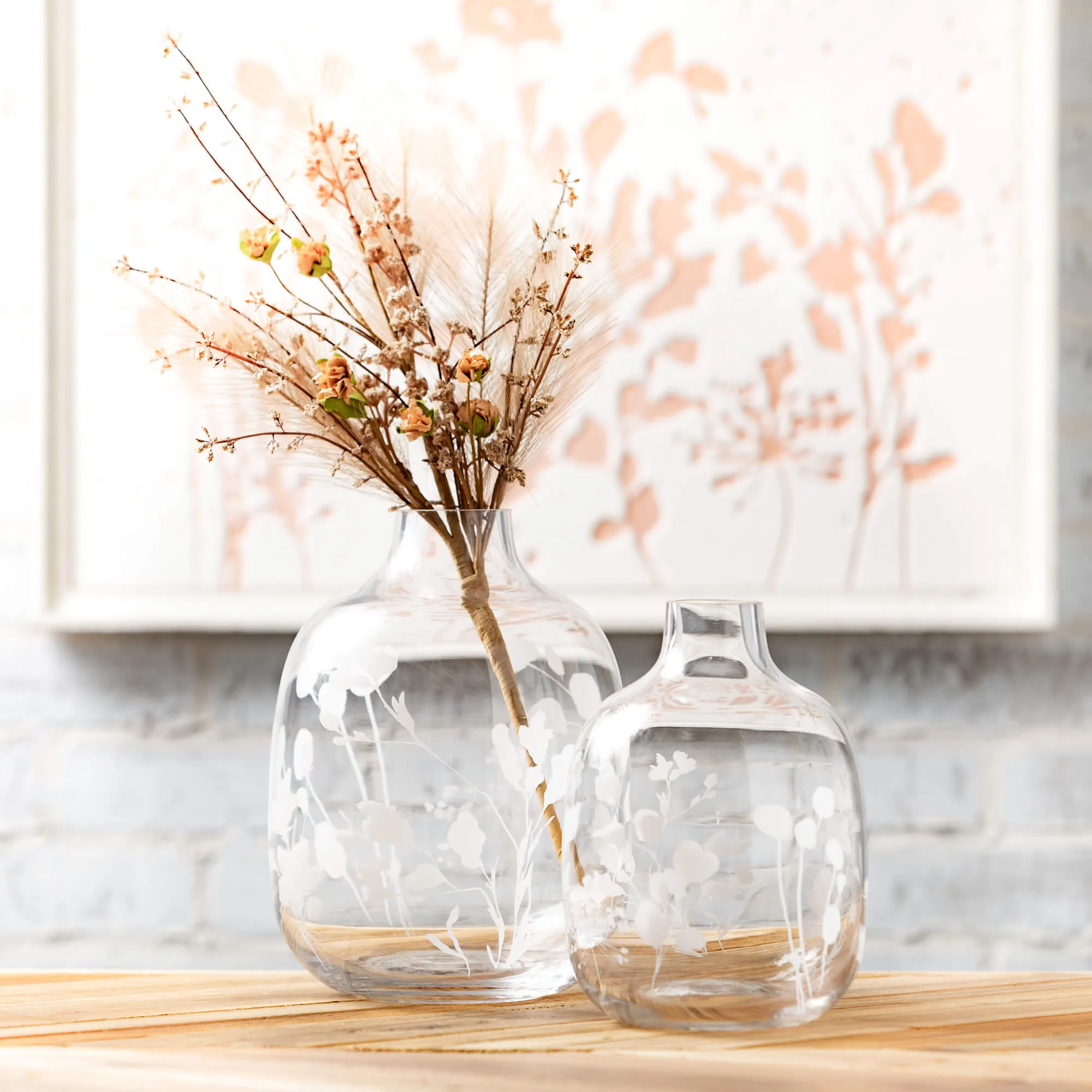Etched Clear Vase