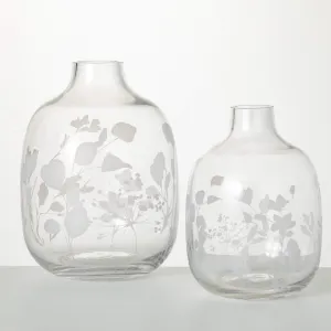 Etched Clear Vase