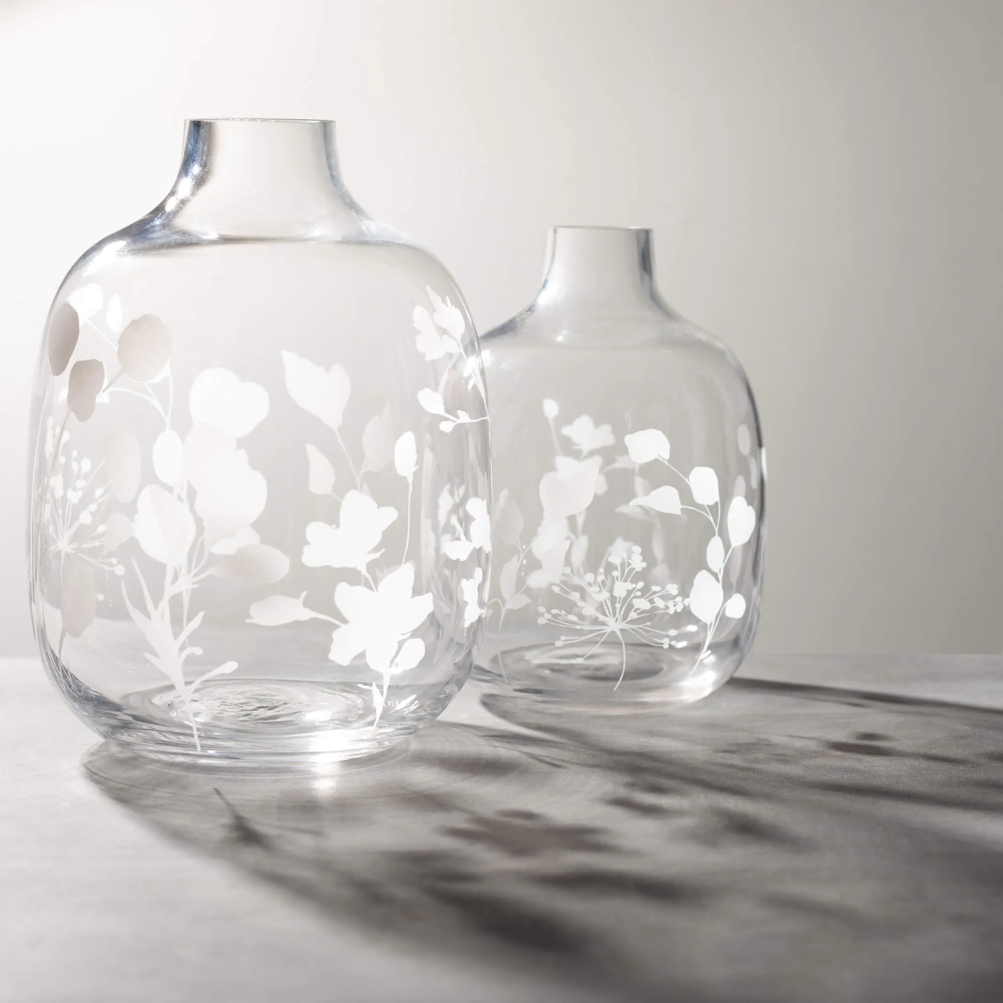 Etched Clear Vase