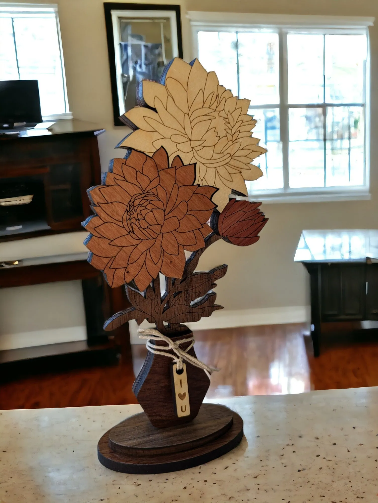 Everlasting Blooms: Handcrafted Wooden Floral Bouquets with personalization options